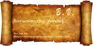 Borsoveczky Vendel névjegykártya
